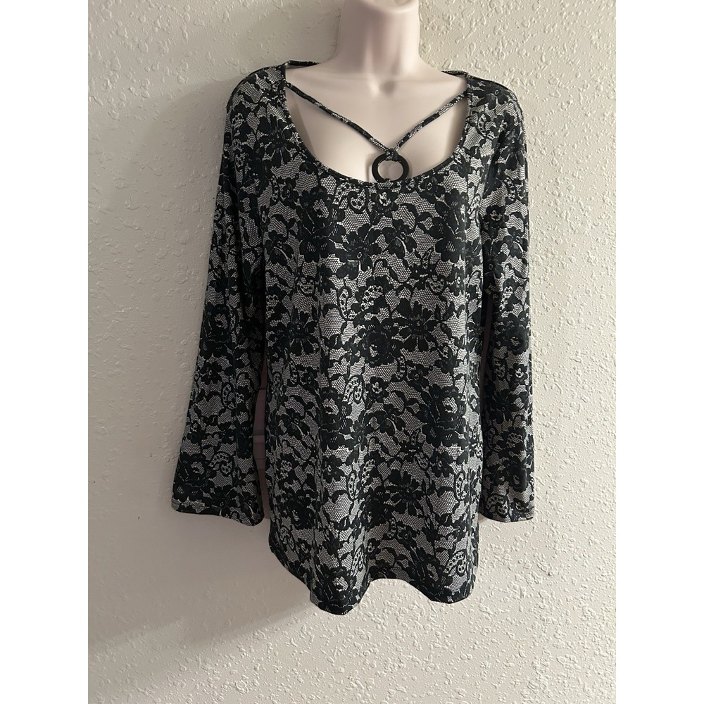 New Large Requirements Lace Floral Print Sassy Top #299*9